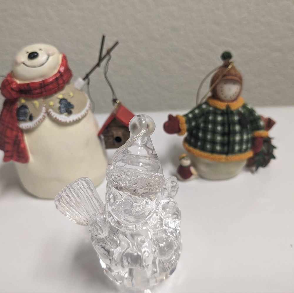 3 Snowmen Christmas ornaments - Pat Olson, Debbie Mumm and one unidentified